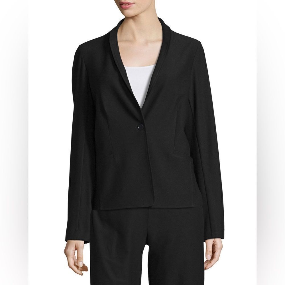 Eileen Fisher Washable Crepe One-Button Blazer jacket Petite size PS SMALL S